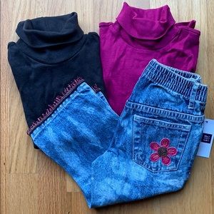 NWT GAP Bundle Jeans & 2 T-Necks Sz4